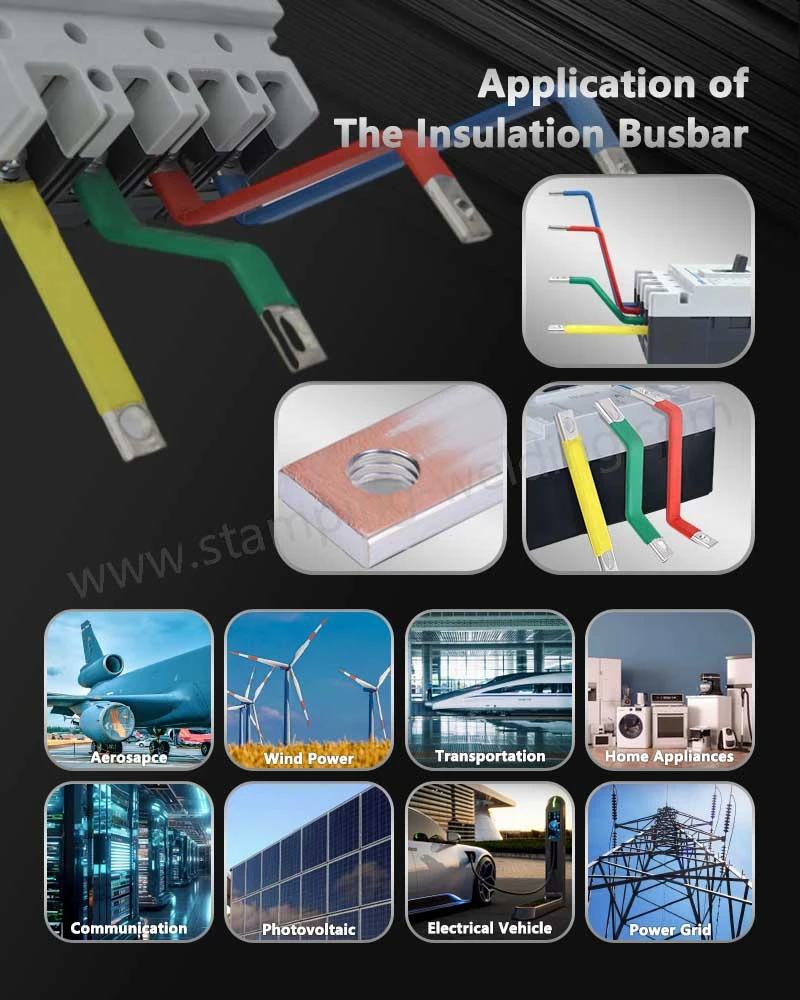 Application of PVC Dipping Cover Copper Busbar Application of PVC Dipping Cover Copper Busbar